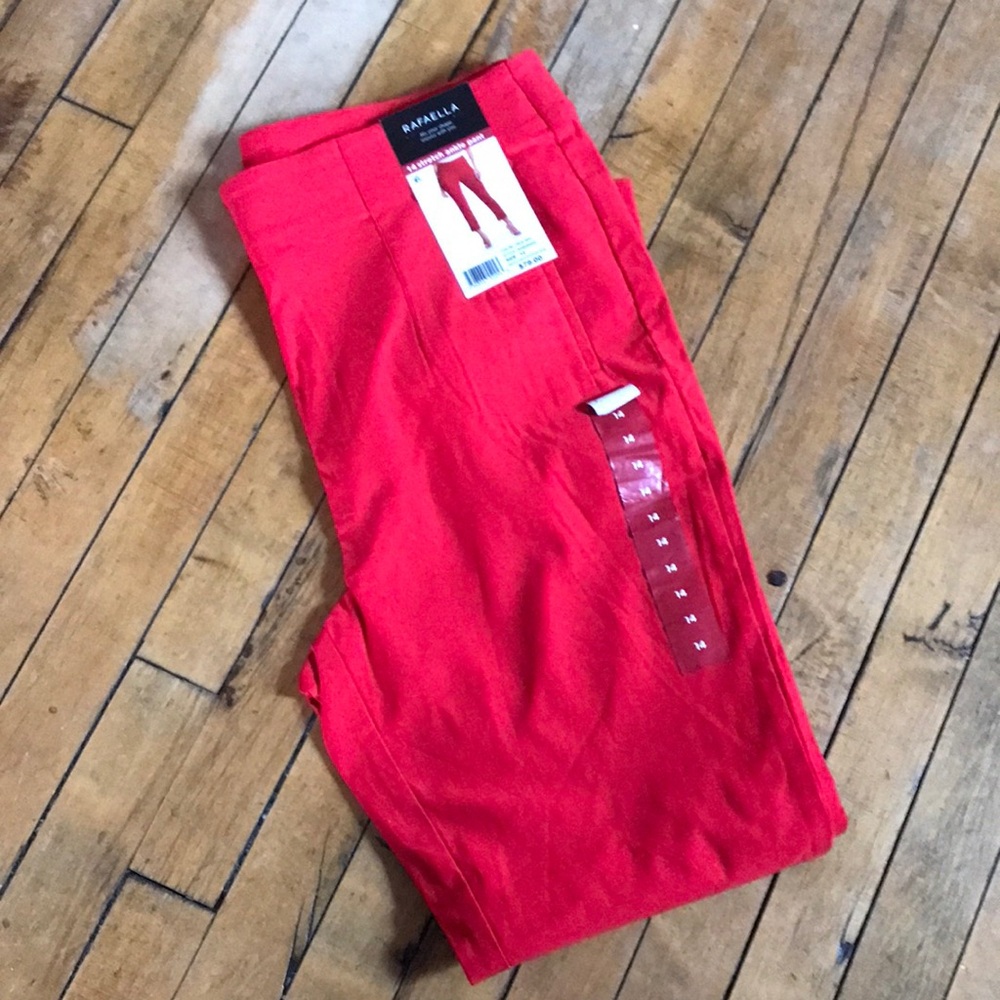 Rafaella True Red Stretch Ankle Pants size 14 RED - Picture 2 of 2